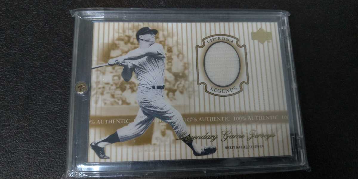 2001 upperdeck legends gameusedjersey Mickey Mantle_画像1