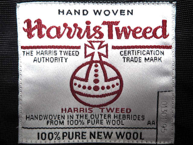 即決★Harris Tweed★2 メンズM位 トゥモローランド別注 ガウンダッフルコート ハリスツイード Blue Work ロング 通勤 通学  TJ1275 3g.