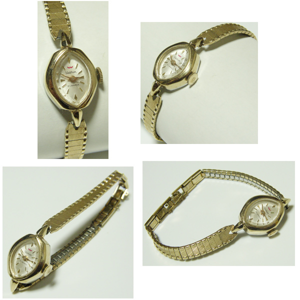  Vintage WALTHAM женские наручные часы / 50s, контри-рок,FIFTIES,40s,a-ru декоративный элемент,SWING,BULOVA, Waltham,ELGIN, retro, античный 
