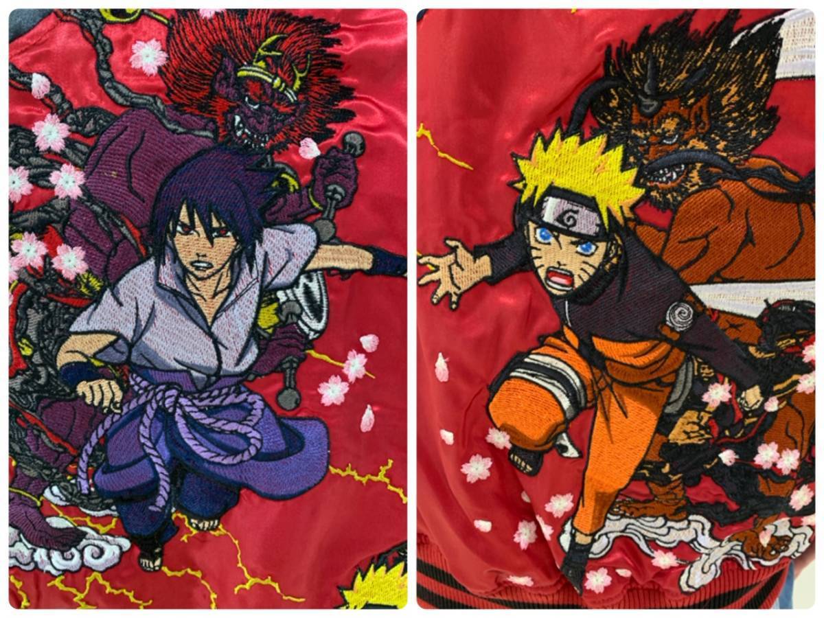 Paypayフリマ Sale 朧 Naruto 疾風伝 スカジャン ナルト サスケ 風神 雷神 赤 L 東洋 好きに