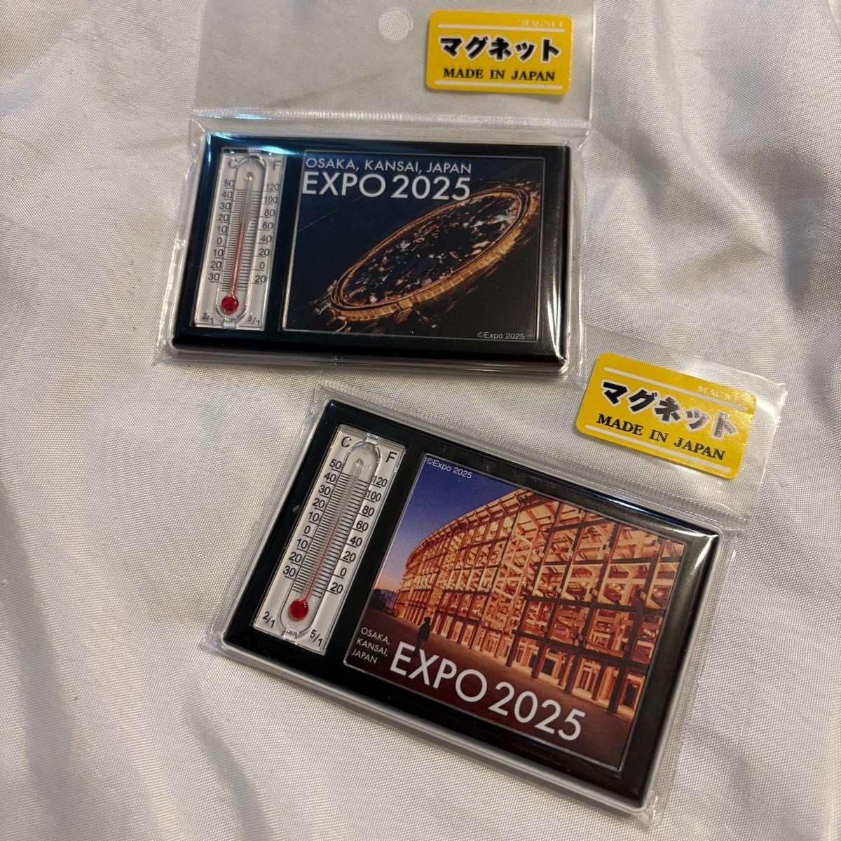 大屋根リング 温度計マグネット 地上・上空 2種セット 大阪関西万博