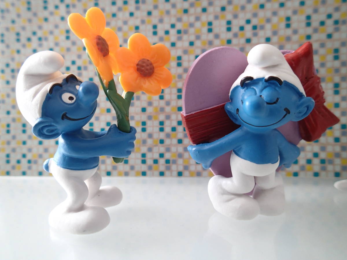 ●Schleich SMURFS シュライヒ スマーフ フィギュア お祝い パーティーグラス 新郎新婦 結婚式 ベビー カップケーキ バレンタイン●