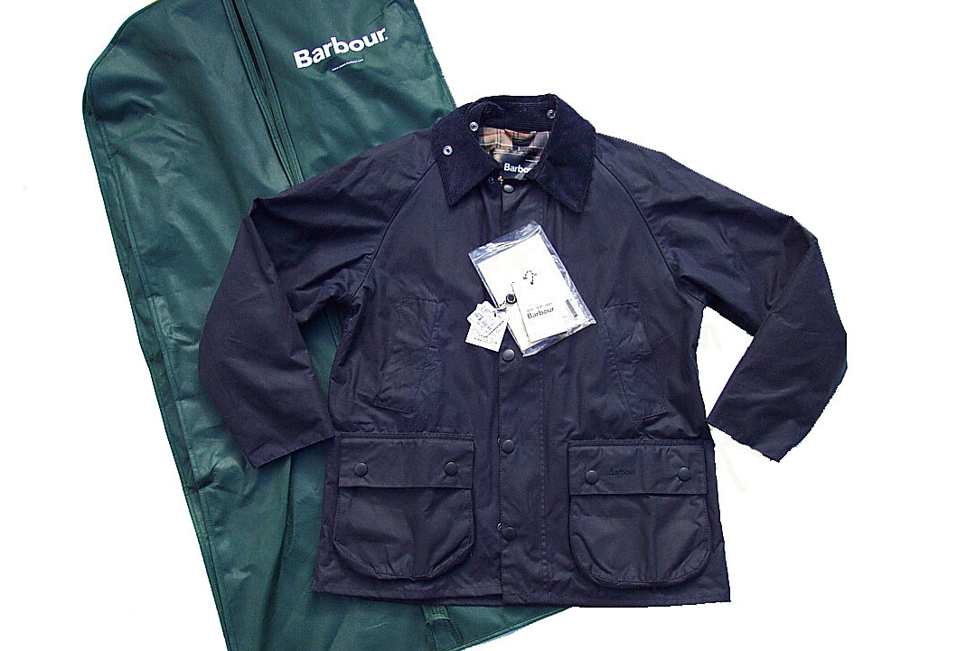 送料込み良品美品　バブアー ビデイル Bedale MWX0018 ブルゾン クラシカル オイルコーディングBarbour ワックスドジャケット38紺ネイビー