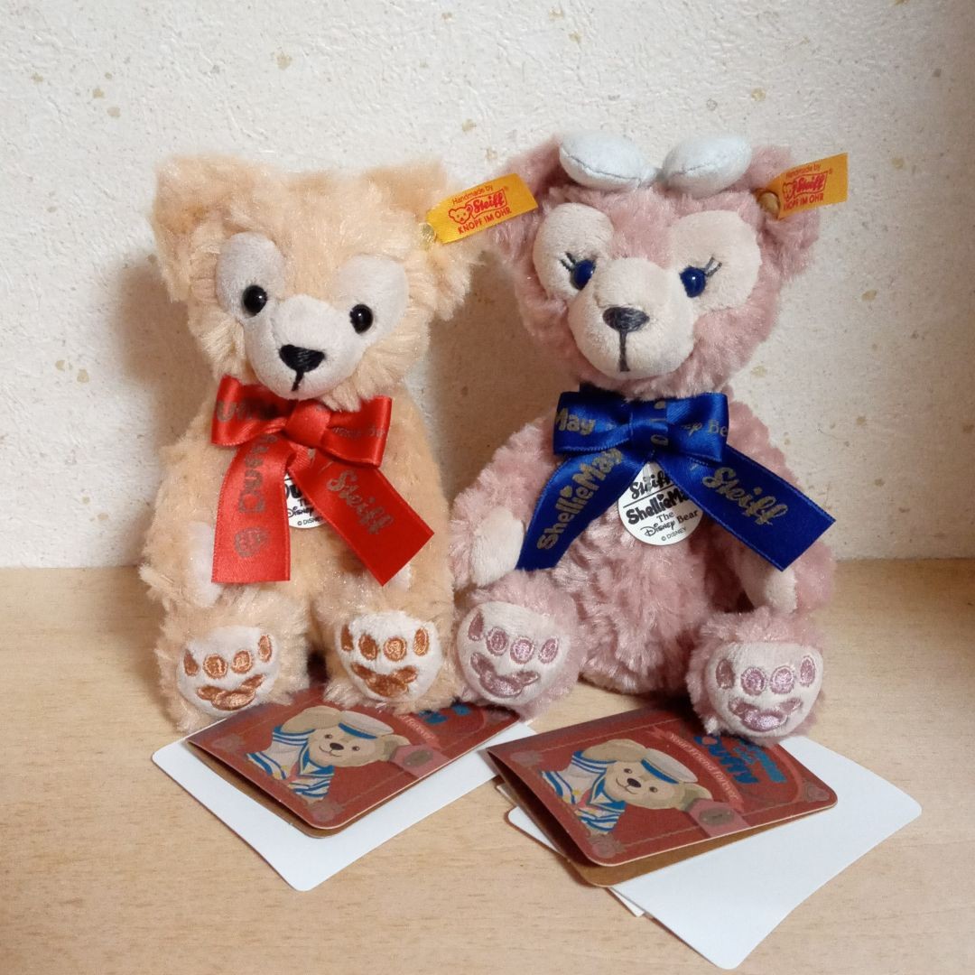 【シュタイフ製】ダッフィー&シェリーメイ　ぬいぐるみ２点セット　Duffy