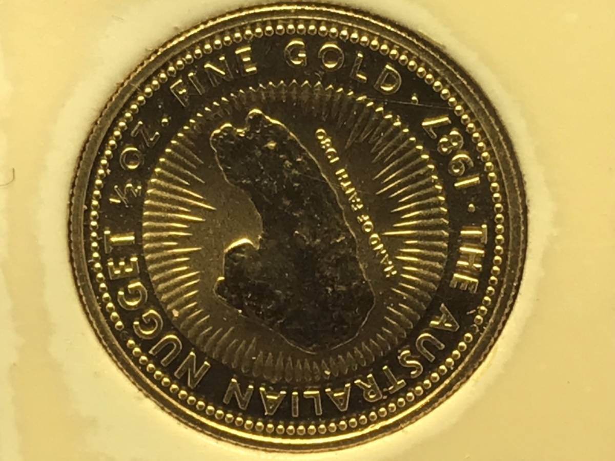 ★K24 純金 1987年 ナゲット金貨 カンガルー金貨 1/2オンス 1/2oz FINE GOLD 純金 9999 コイン ケース入 オーストラリア　希少☆431☆彡_画像2