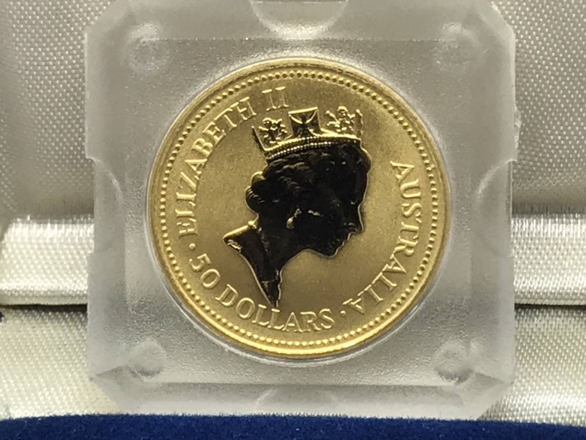 ★K24 純金 1990年 ナゲット金貨 カンガルー金貨 1/2オンス 1/2oz FINE GOLD 純金 9999 コイン ケース入 オーストラリア　希少☆433☆彡_画像5