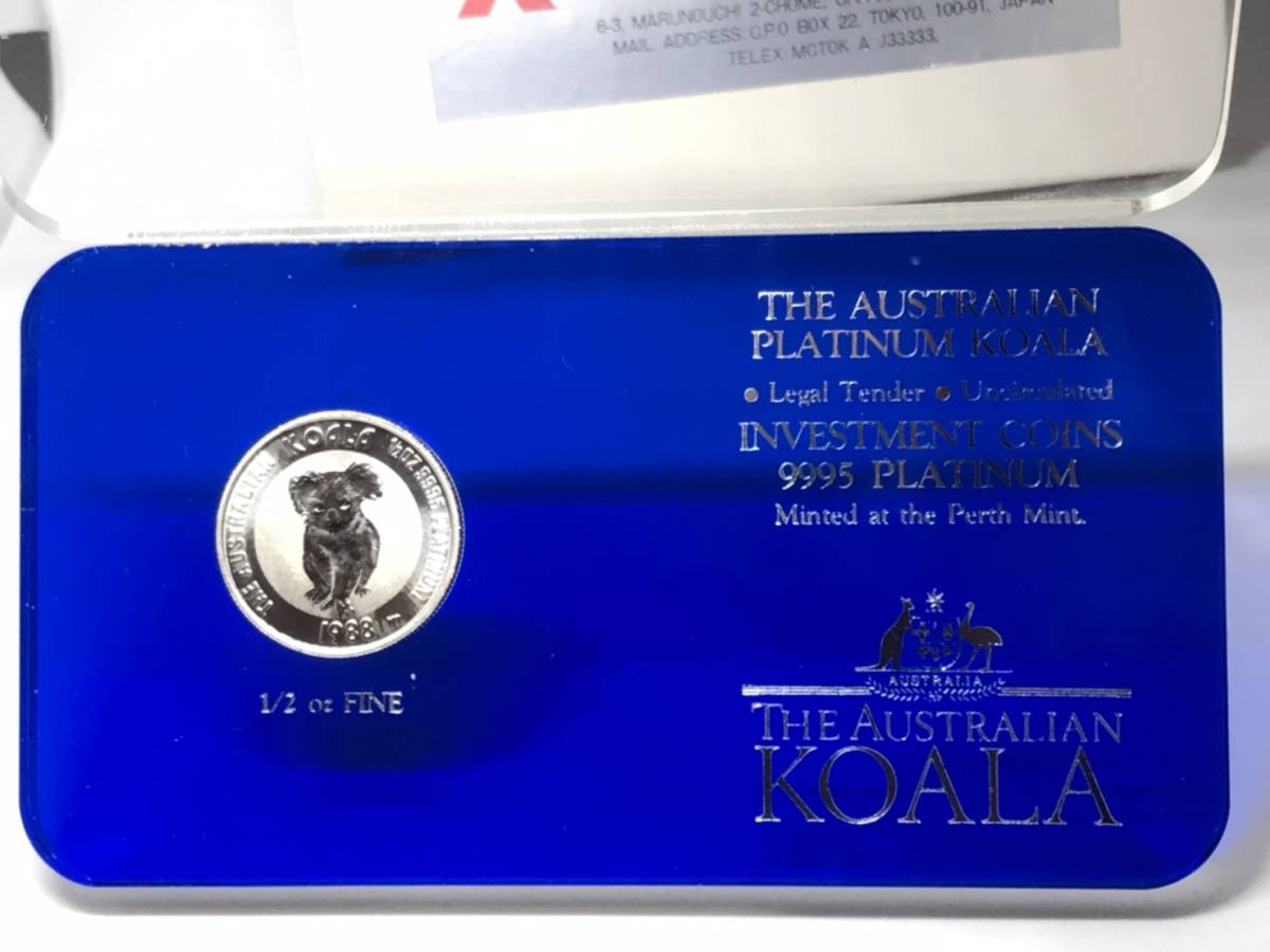 *Pt1000 9995 1/2 унция OZ 1988 год Австралия 50 доллар платина 1000 в кейсе монета коала редкий украшение редкий товар ограничение?*434*.