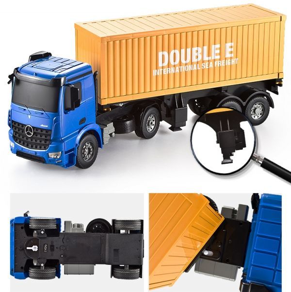 1/20 size container trailer radio-controller . confidence. not 2.4GHz frequency . several pcs same time mileage . possibility trailer connection cut .... radio-controller . is possible to do 