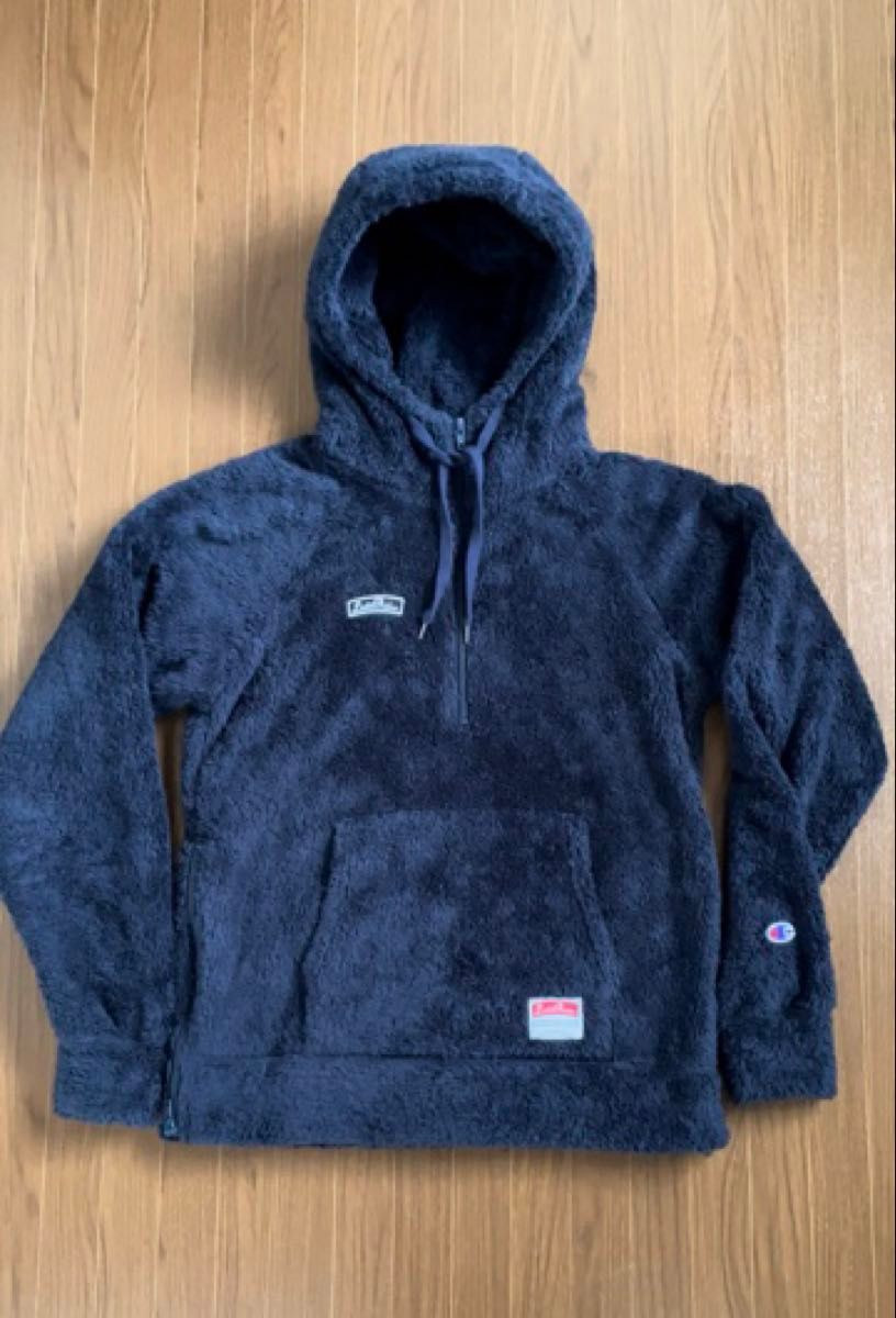 【送料無料】NANO universe別注Champion×LET IT RIDEコラボ ボアフリースパーカー ネイビーS 