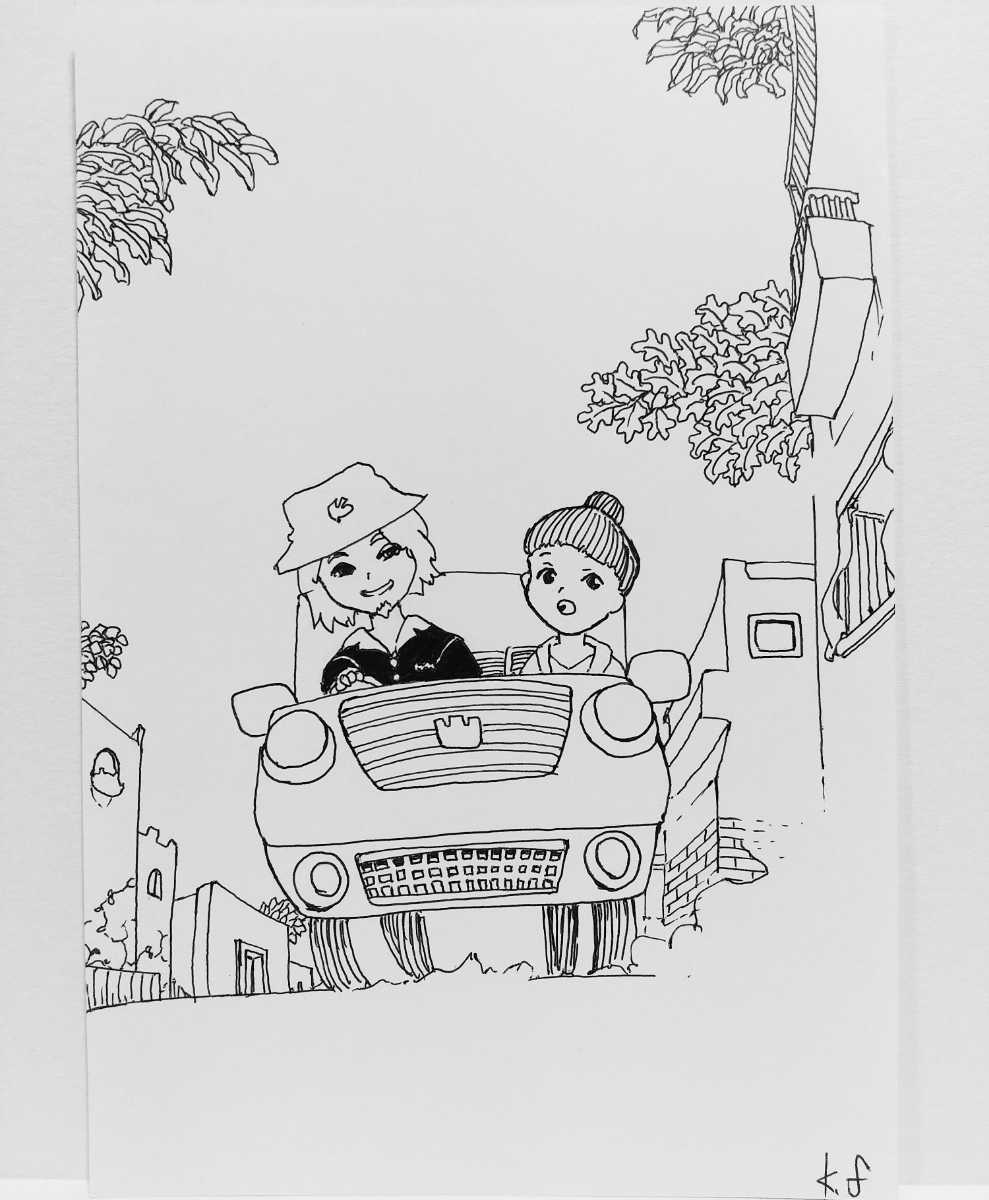 オリジナルイラスト 手描きイラスト ドライブ ハンドメイド 車 絵 原画 アート インテリア 自作 アナログ モノクロ 白黒 お洒落 Buyee Buyee Japanese Proxy Service Buy From Japan Bot Online