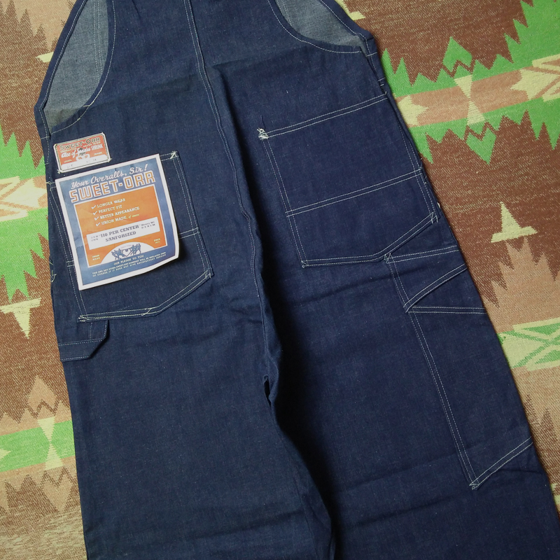  dead [SWEET-ORR]40s Denim overall 40×34 Suite all * Vintage dead stock indigo Work 40 period 