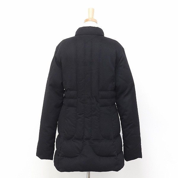 【T218】◆青タグ MONCLER/モンクレール カシミヤ100％ ダウン ジップ コート ブラック 1の画像2