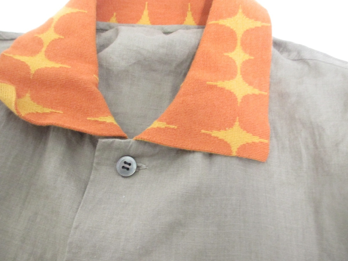 PHINGERIN フィンガリン SB Collar Linen Shirt 半袖リネンシャツ SIZE:L 中古 メンズ ∴WF1563_画像4