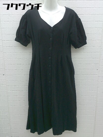 Aucru Com Moussy マウジー インナー付き 半袖 ロング ワンピース サイズ2 ブラック レディース Aucru Com Moussy マウジー インナー付き 半袖 ロング ワンピース サイズ2 ブラック レディース
