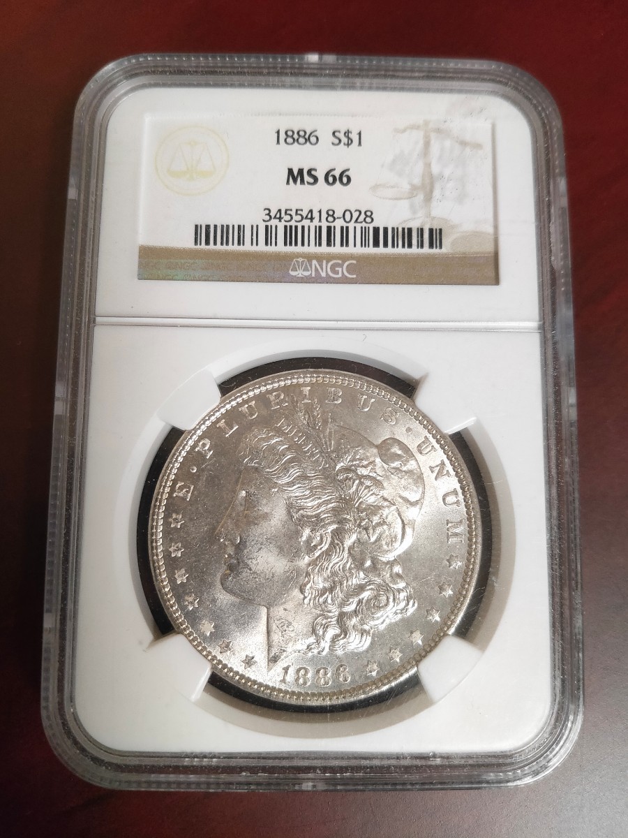 モルガン銀貨 アメリカ 1886 モルガンダラー 1ドル 銀貨 NGC MS66