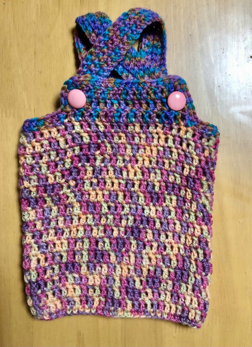 小型犬用　手編み毛糸のオーバーオール