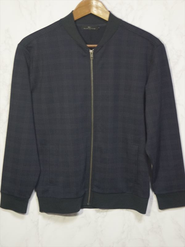 新品 MEN'S BIGI メンズ ビギ MA1 エムエーワン ジャケット チェック Lサイズ 秋冬用 上着 紺 ネイビー フォーマル カジュアル メンズ_画像2