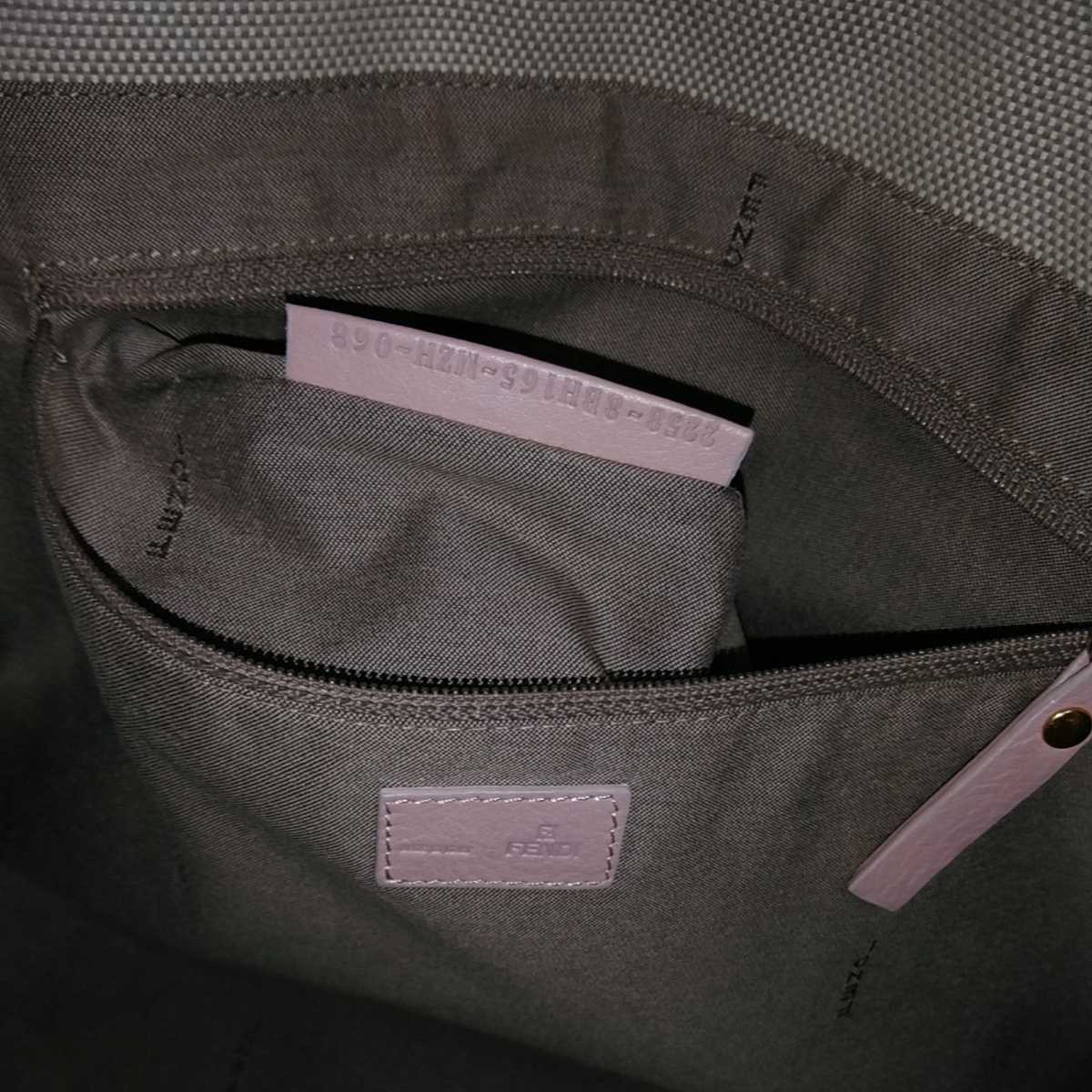 中古 FENDI フェンディ トートバッグ キャンバス ピンク Fendi bag ショルダーバッグ 保存袋付き 送料無料_画像9