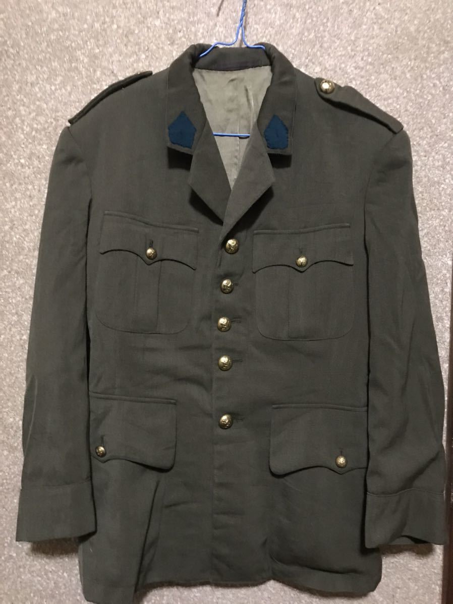 希少 ベルギー軍 制服 ユニフォーム ミリタリージャケット 襟章チェンジボタン フランス軍 ドイツ軍 イギリス軍 ユーロ古着　50s 60s 70s_画像1