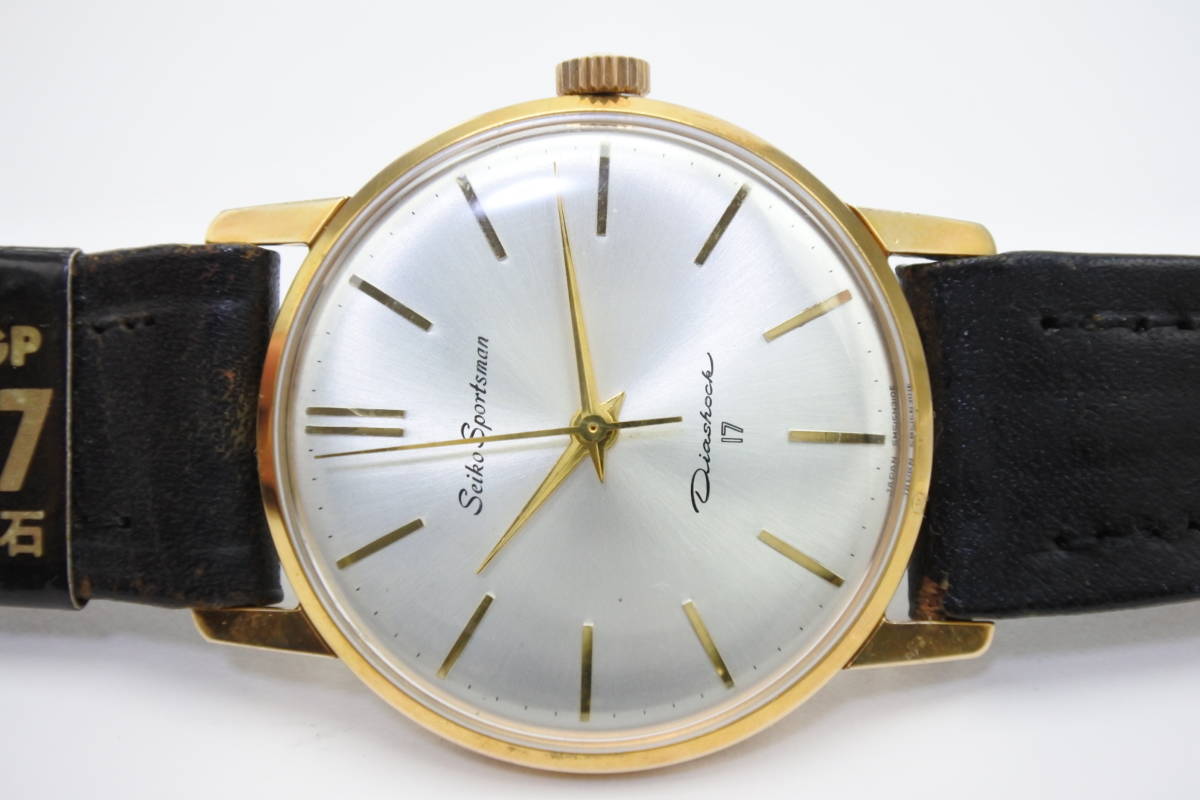 ☆デッドストック1960年代製造国産名機 SEIKO Spotsman Diashock ＥＧＰ２０Ｍ　17石 手巻紳士腕時計 純正ベルト 未使用品