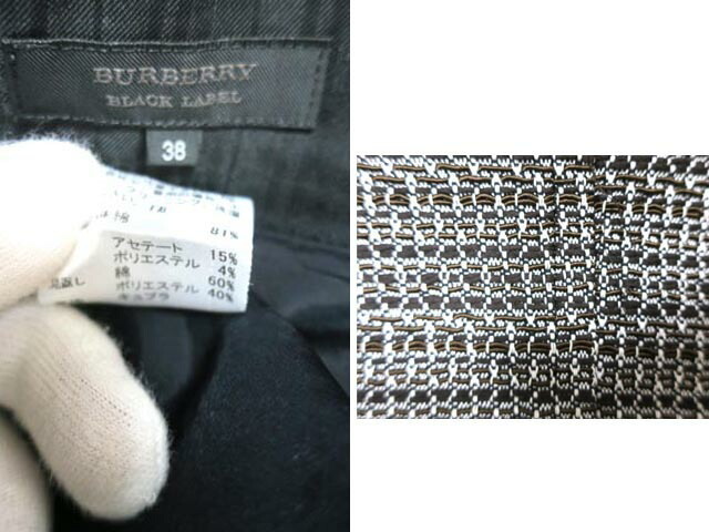 【中古】BURBERRY BLACK LABEL バーバリーブラックレーベル スカート レディース ブラック ホワイト サイズ38_画像4