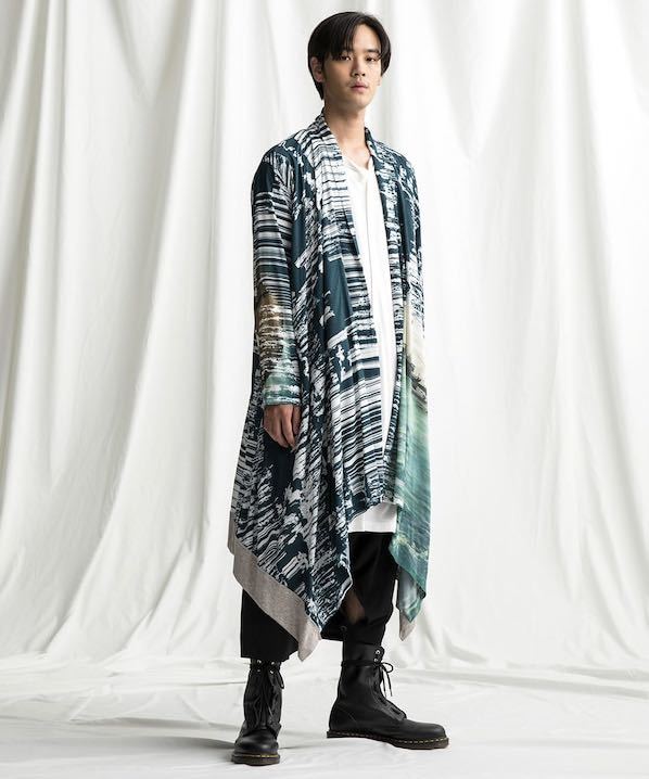 Ground Y Manet Rayon Front DrapeCardigan long cardigan unisex Yohji Yamamoto Yohji Yamamoto West picture collaboration impression .mane