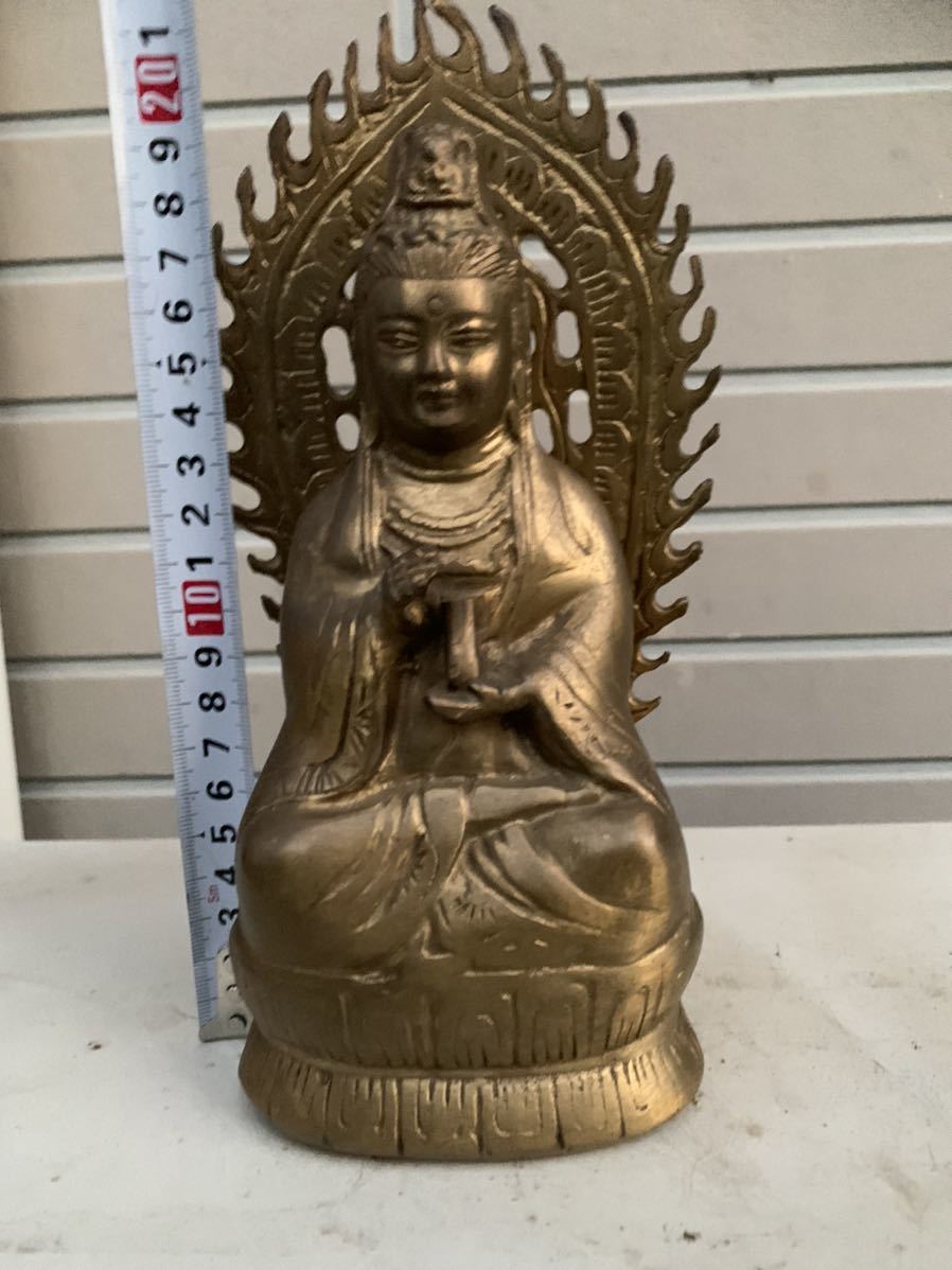 仏教美術 唐金　中国 仏像 高さ 約22cm 大明宣徳年_画像9