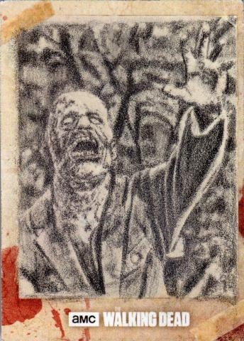  ultra rare walking dead autograph illustration sketch autograph card * world . one sheets?*