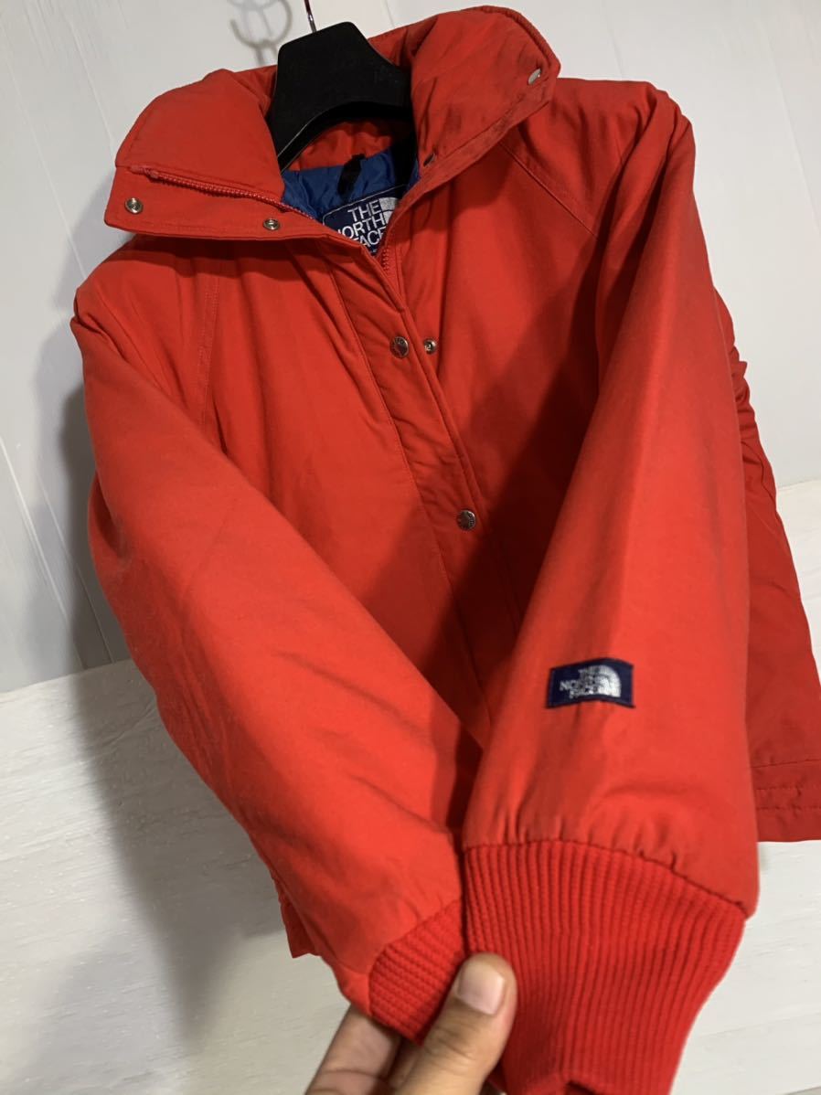 USA製 80's ヴィンテージ 紺タグ　THE NORTH FACE ザノースフェイス TALONジッパー 赤　裏地総ロゴ柄　中綿入り　ジャケット　6 レッド_画像5