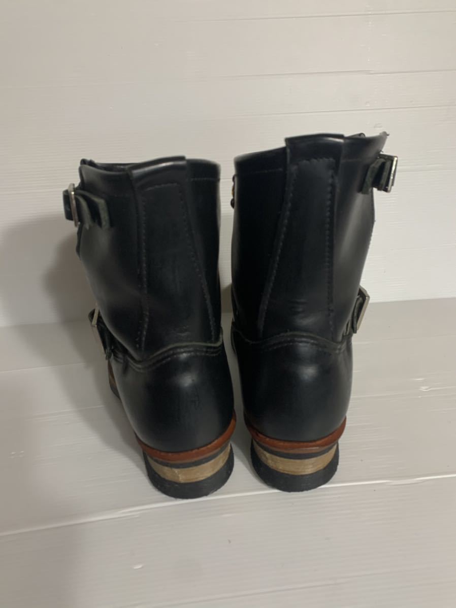 RED WING Red Wing 2976 USA made new same super beautiful studs processing original leather lustre black leather engineer boots 10D -inch black 28cm