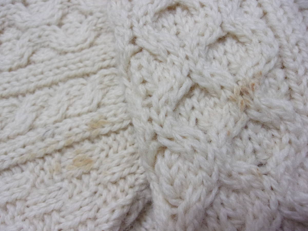 Latchfords of Ireland свитер size 40 i-ll Land производства вырез лодочкой кабель плетеный Fisherman z Alain вязаный 100%PURE NEW WOOL