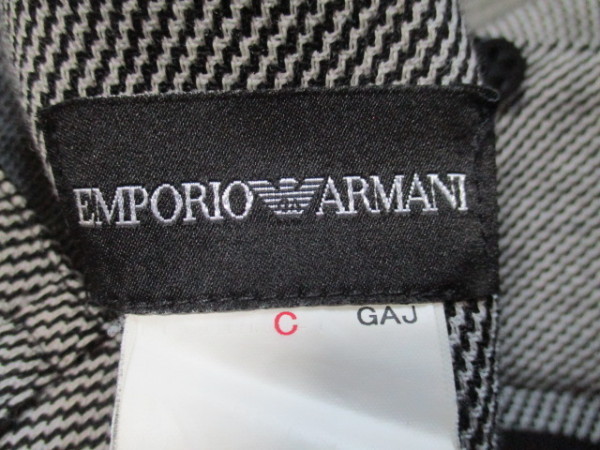 c652　EMPORIO ARMANI　エンポリオアルマーニ　ウールスカート　グレー系×黒系　25-10_画像5