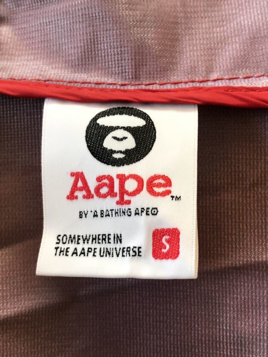 ★送料無料、即決！美品　AAPE BY A BATHING APE アベイシングエイプ カモフラ 猿赤カモ　マウンテンパーカ　サイズS★_画像9