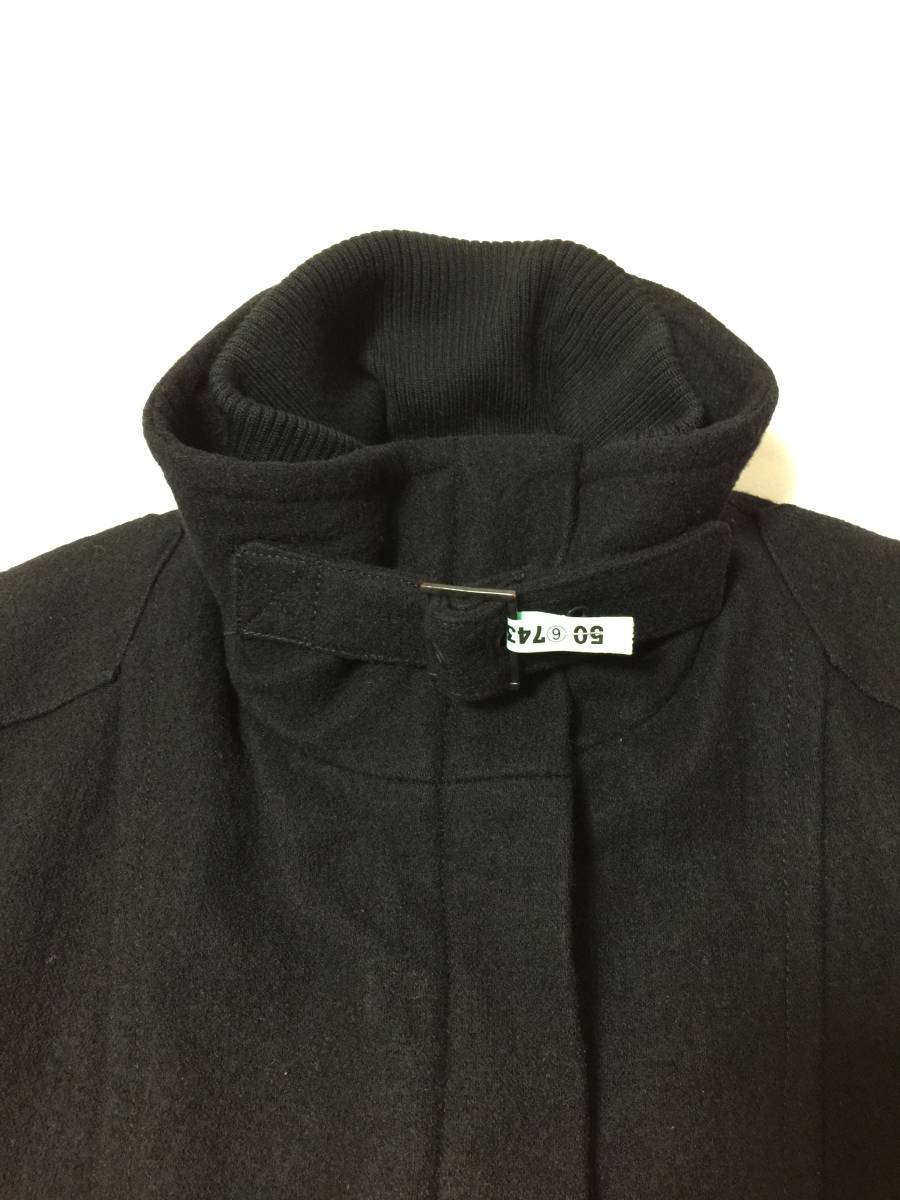 * Max&Co Max and ko- long sleeve rider's jacket black black lady's * wool coat Max Mara belt attaching size 40