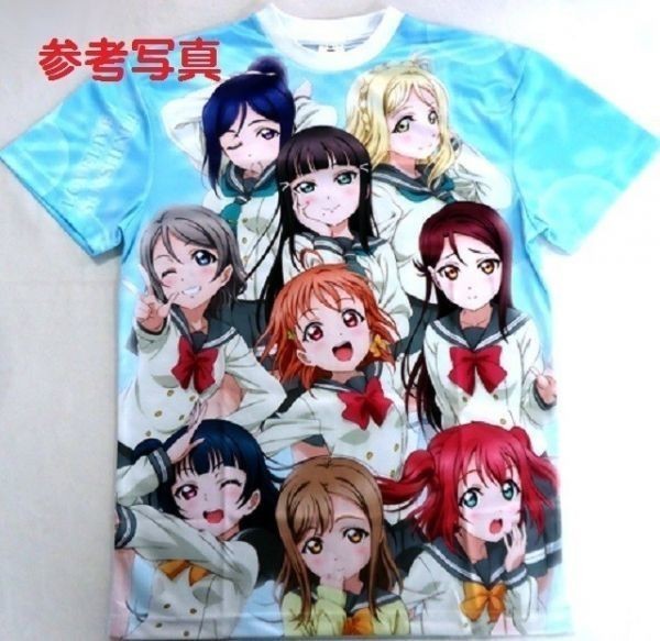 ラブライブ!サンシャイン!! Aqours (国木田花丸/黒澤ルビィ) フルグラフィックTシャツ Lサイズ 東京ゲームショウ限定品 希少 新品未使用品_画像1