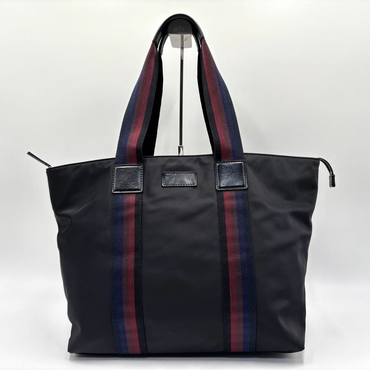 ポールスミス マルチストライプ ナイロン トートバッグ ブラック 大容量 Paul Smith ポールスミス トートバッグ ビジネス マルチストライプ
