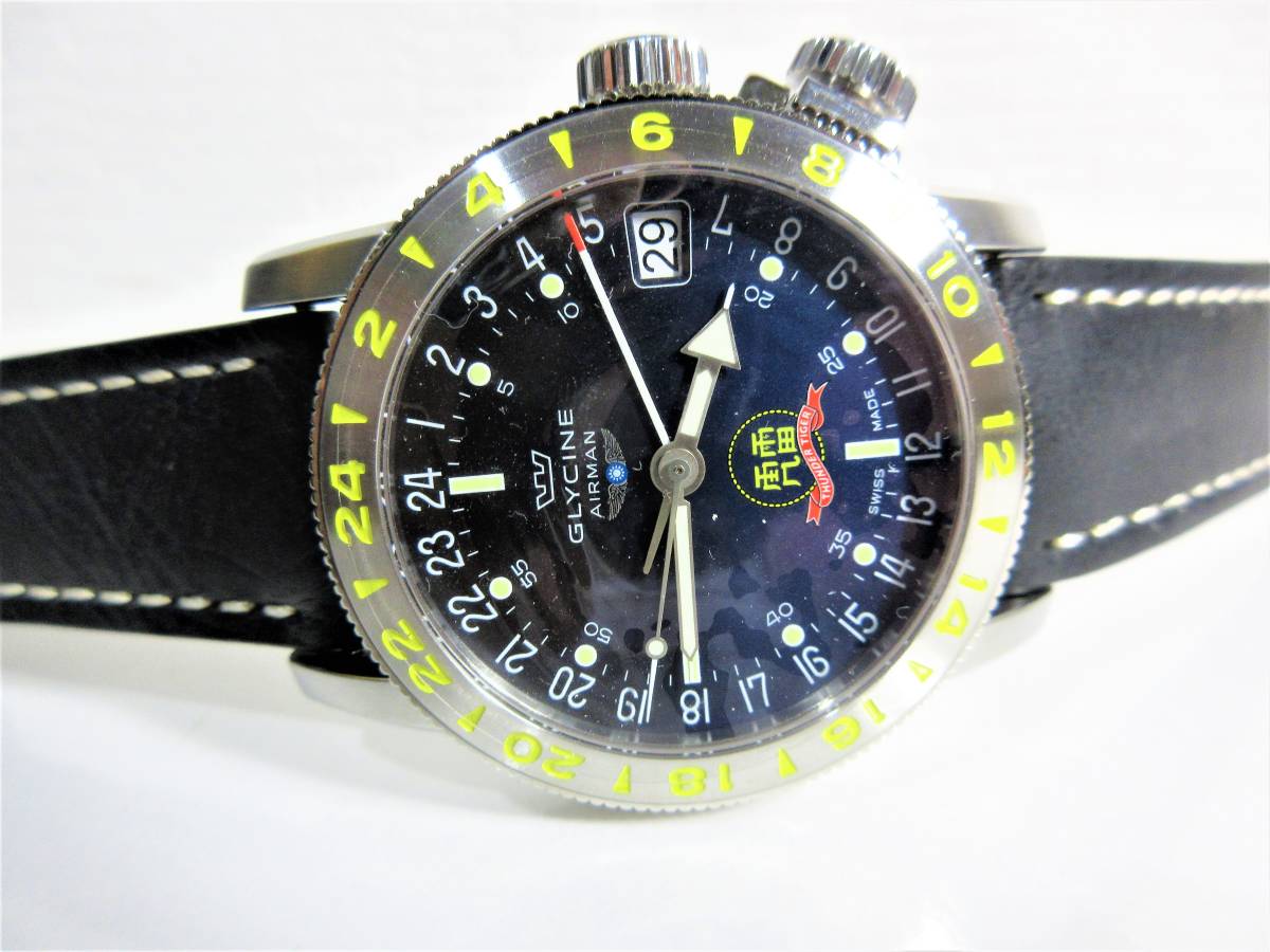 未使用 グリシン GLYCINE AIRMAN GMT 46㎜ 自動巻 雷虎飛行中隊 未使用 グリシン GLYCINE AIRMAN GMT 46㎜ 自動巻 雷虎飛行中隊