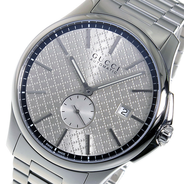 【人気沸騰】 グッチ GUCCI Gタイムレス 自動巻き メンズ 腕時計 YA126320 シルバー シルバー 男性用