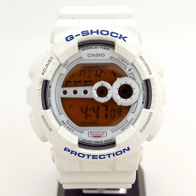 【CASIO/カシオ】G-SHOCK GD-100SC-7 クレイジーカラーズ ホワイト メンズ 腕時計 人気 おしゃれ【中古】/10022332