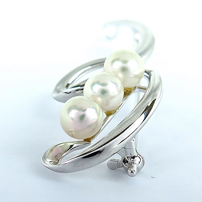 SV * silver brooch pearl pearl 6.7mm [ used ]/10021674