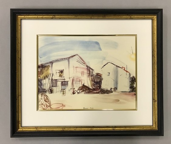 【特価】　≪　　ラウル 　デュフィ 　　≫　　COLLOTYPES【コロタイプ版画】 　　FARMYARD 　　1959年 　　RAOUL DUFY_画像1