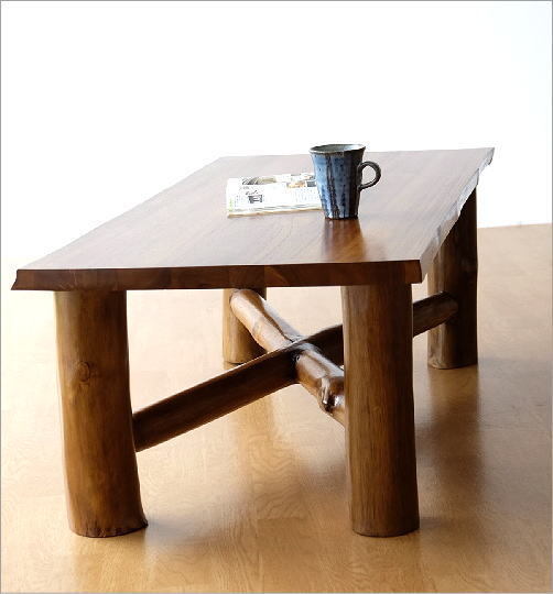 購入の割引 アンティーク ウッドローテーブル/座卓テーブル/アジアンテーブル 座卓/ちゃぶ台