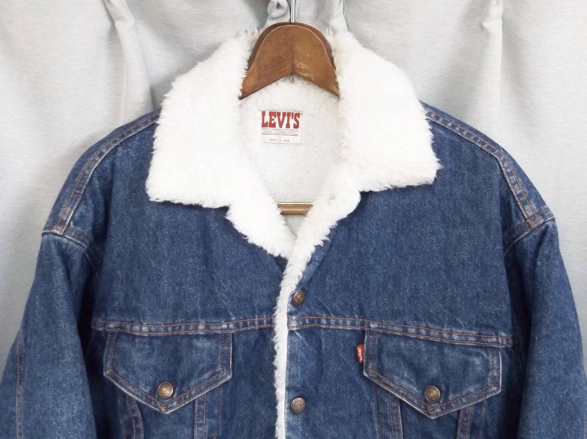 希少 LEVI'S リーバイス 70609-0218 裏ボア デニムジャケット USA アメリカ製 90s ヴィンテージ トラッカージャケット Gジャン インディゴ