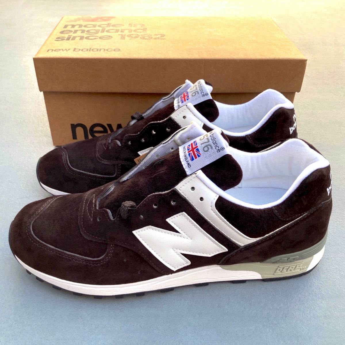 UK製 NEW BALANCE M576DBW ダークブラウン×ホワイト【30th Anniversary Collection】US9D 27cm スエード 新品 限定 イギリス英国製_画像1