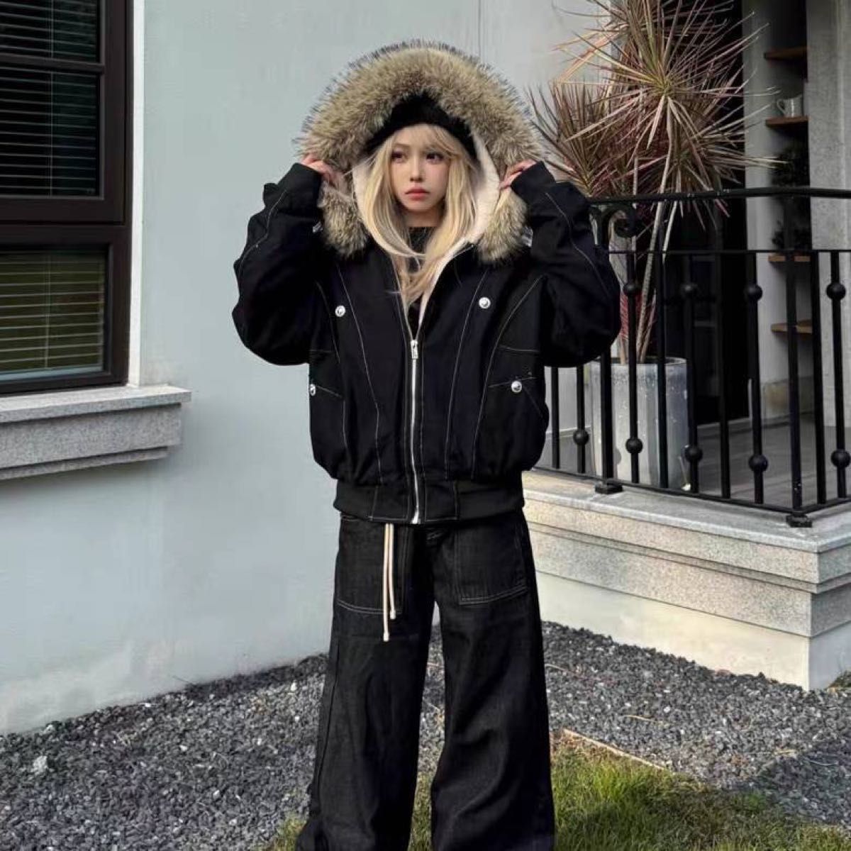 大本命✨新品・エッジライン裏ボアジャケット ファー付き PCTOKYO Mサイズ 大本命⭐️新品・エッジライン裏ボアジャケット ファー付き PCTOKYO M