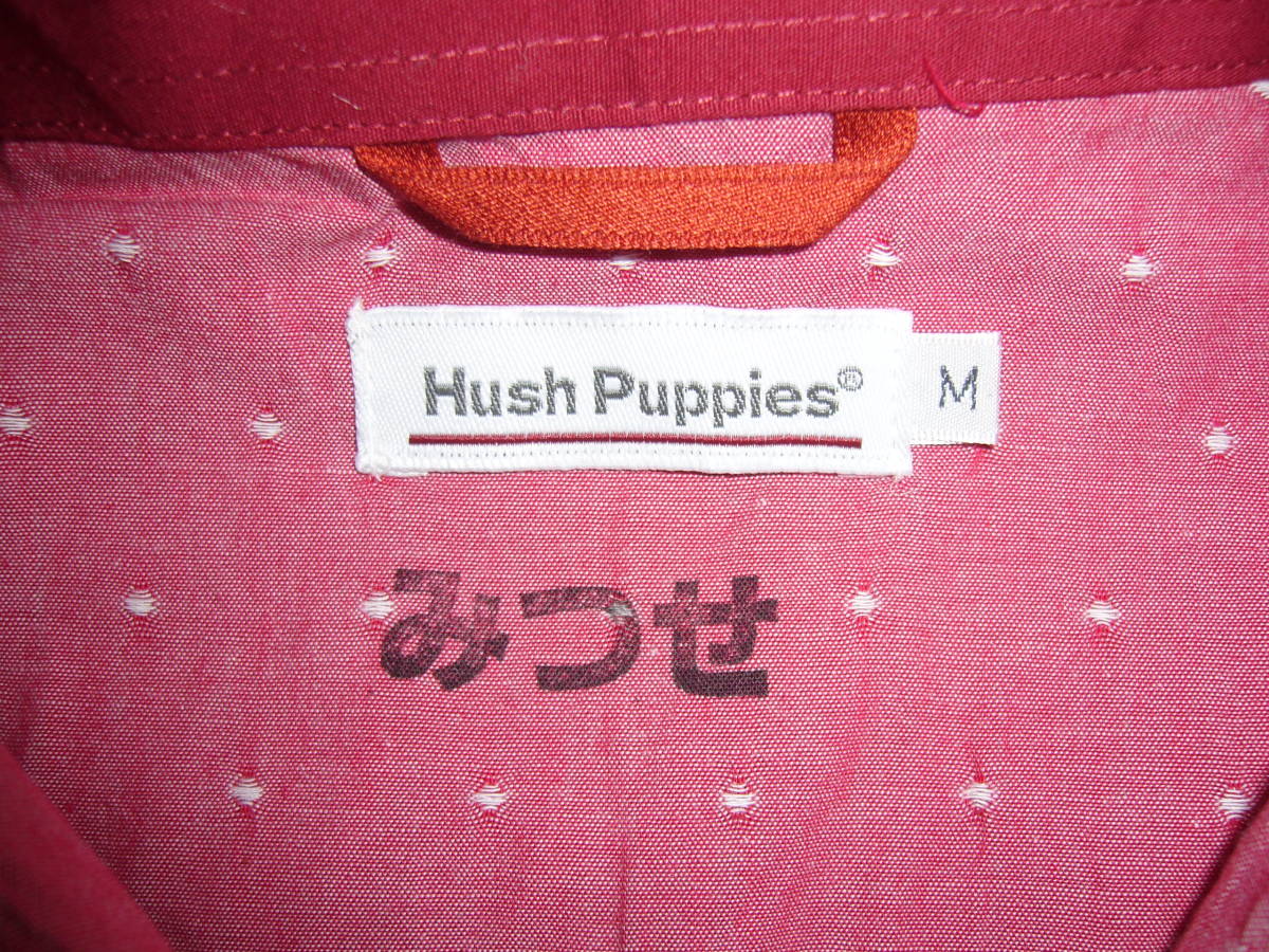 HUSH PUPPIES 　ハッシュパピー　長袖W襟ポロシャツ　（株）ブルーメイト　サイズ.M　色.エンジ　35‐65♂：_画像3