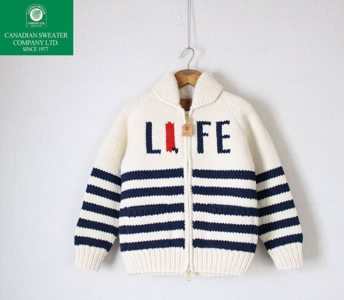 [ Urban Research × Canadian sweater × Palm Graphics ] special order LIFE border wool knitted couch n sweater 38 regular price \\56,000
