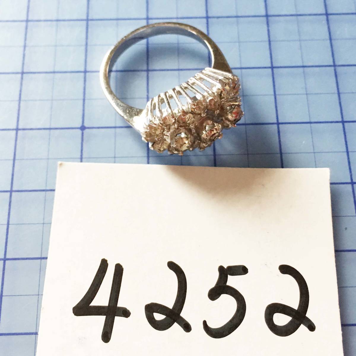 美品　ラインストーン　925銀製シルバー指輪リング　#10　No.4252_画像4