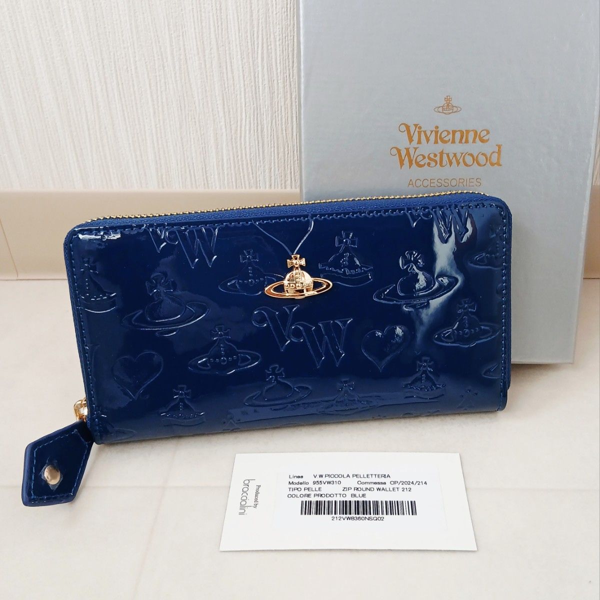 Vivienne Westwood エナメル 長財布 青 ネイビー｜Yahoo!フリマ（旧