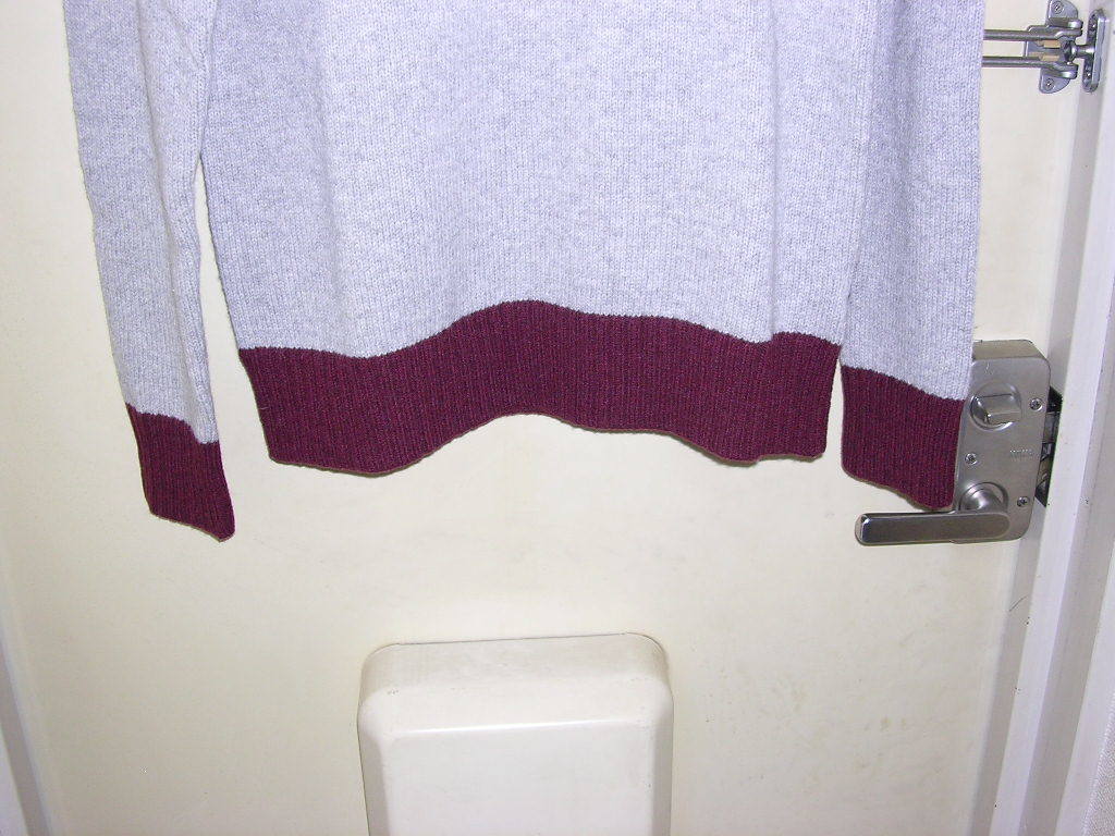 新品 15年 パタゴニア patagonia クルーネック ウールニット セーター S ライトグレー/エンジ reclaimed wool crewneck sweater_画像3